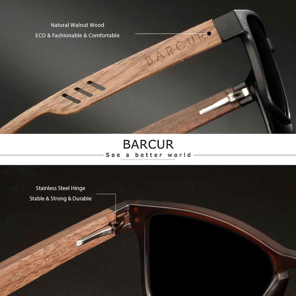 Barcur™  - Natural Walnut Sunglasses